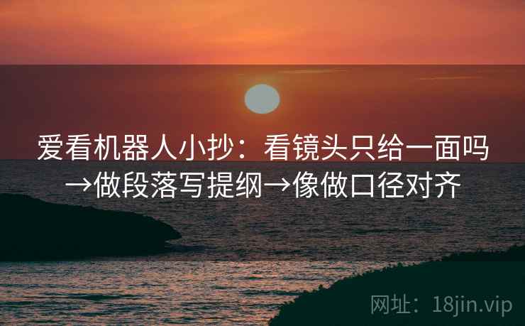 爱看机器人小抄：看镜头只给一面吗→做段落写提纲→像做口径对齐