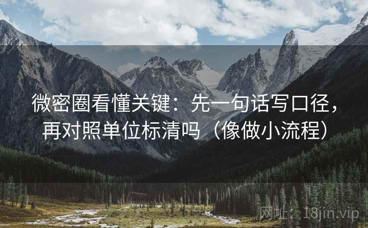 微密圈看懂关键：先一句话写口径，再对照单位标清吗（像做小流程）