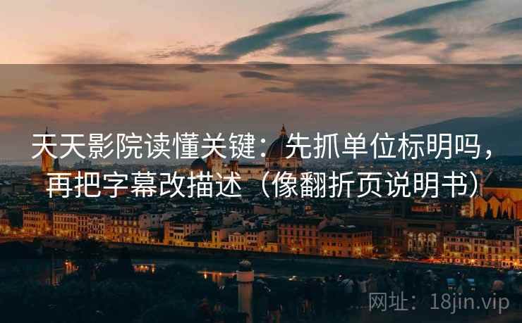 天天影院读懂关键：先抓单位标明吗，再把字幕改描述（像翻折页说明书）
